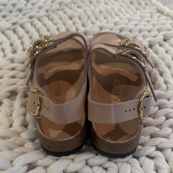 Birkenstock Sandals with Gold Buckles and Mauve Straps - Picture 3 of 6
